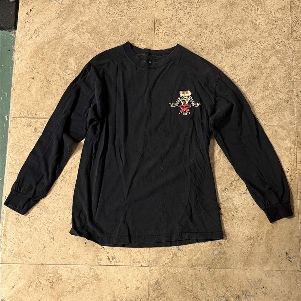 Obey Black Long Sleeve Tee with Red Graphic